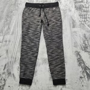 Maurices Pants Womens XL Black Gray Marled Knit Pull On Drawstring Jogger Casual